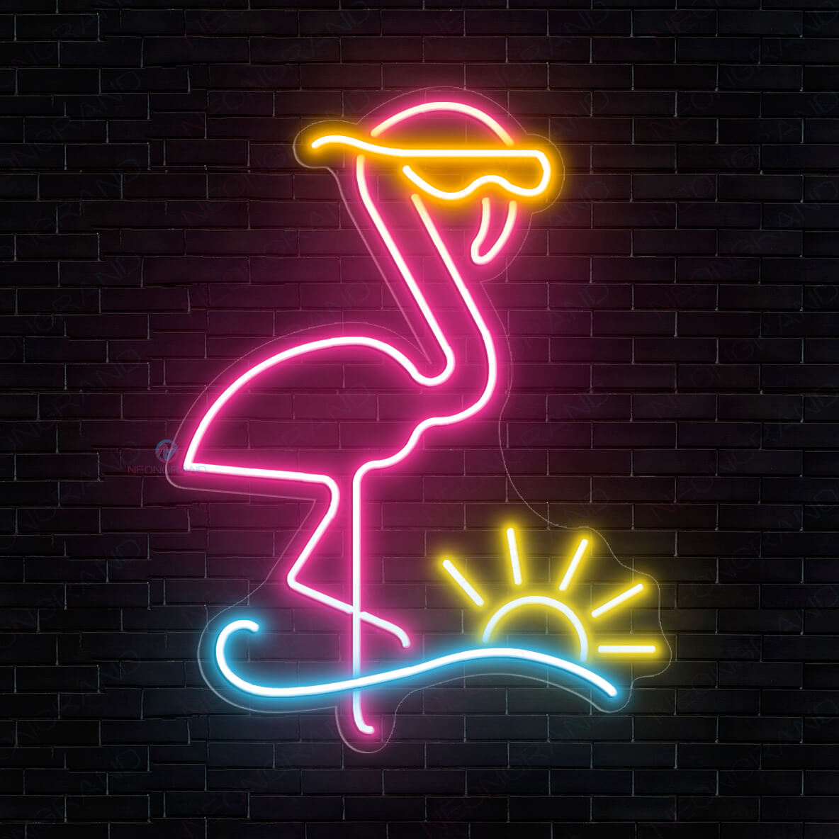 Flamingo Led Light Animal Neon Sign orange yellow