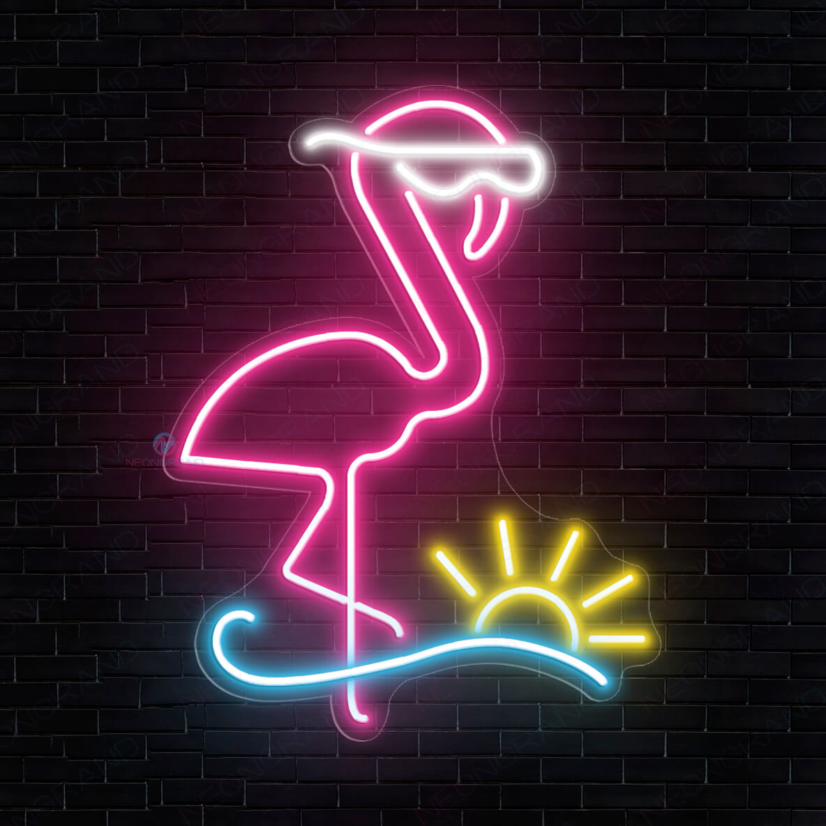 Flamingo Led Light Animal Neon Sign white