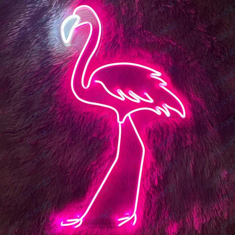 Flamingo Neon Sign Pink Led Light wm3