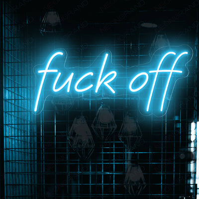 Fuck Off Neon Sign Bar Led Light light blue