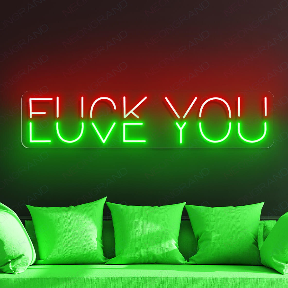 Fuck You Neon Sign Love You Naughty Led Light green