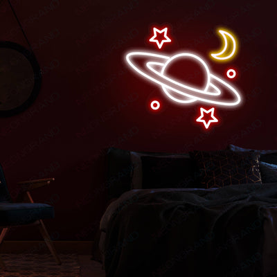 Galaxy Neon Sign Moon Star Led Light red