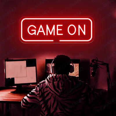 Game On Neon Sign Arcade Led Light red