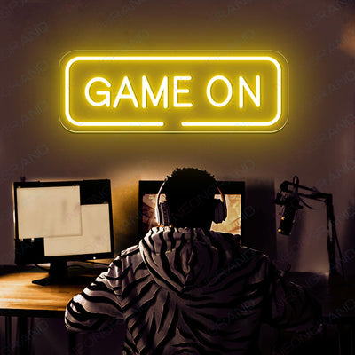 Game On Neon Sign Arcade Led Light yellow