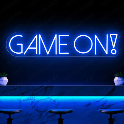 Game On Neon Sign Game Room Gamer Led Light blue