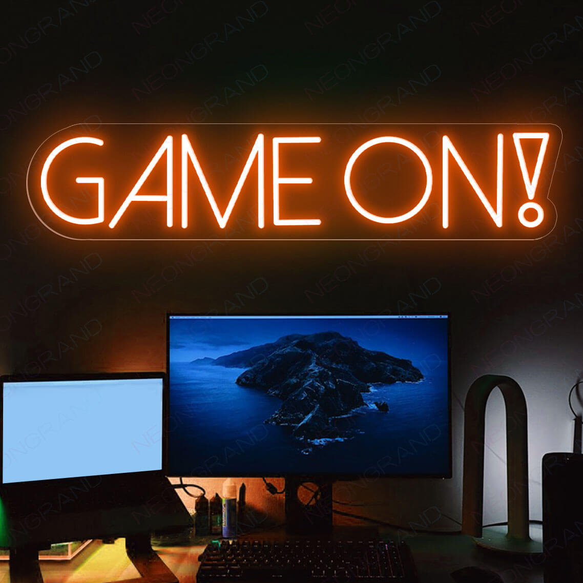 Game On Neon Sign Game Room Gamer Led Light orange