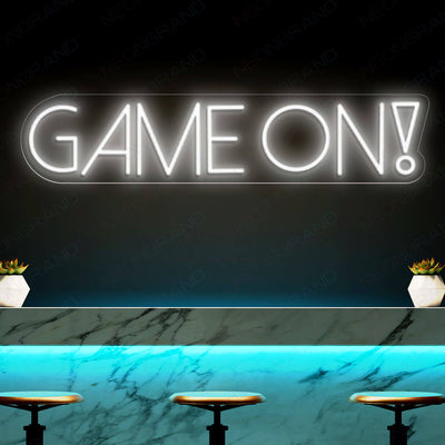 Game On Neon Sign Game Room Gamer Led Light white1