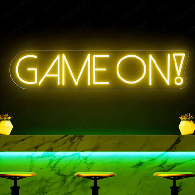 Game On Neon Sign Game Room Gamer Led Light yellow