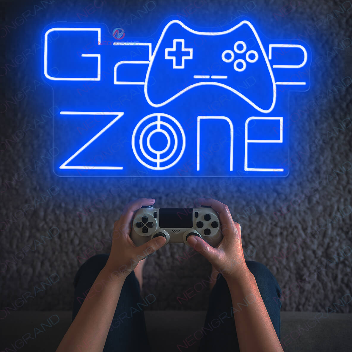 Games Neon Sign Game Zone Arcade Led Neon Light blue wm