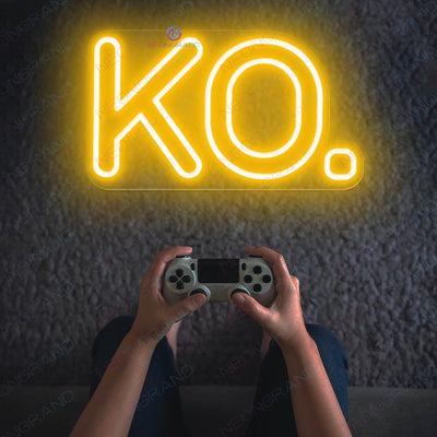 Gaming Neon Signs KO Game Led Light orange yellow