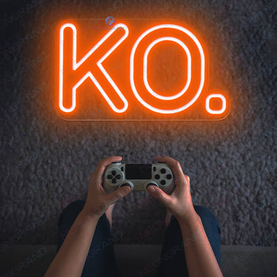 Gaming Neon Signs KO Game Led Light orange1