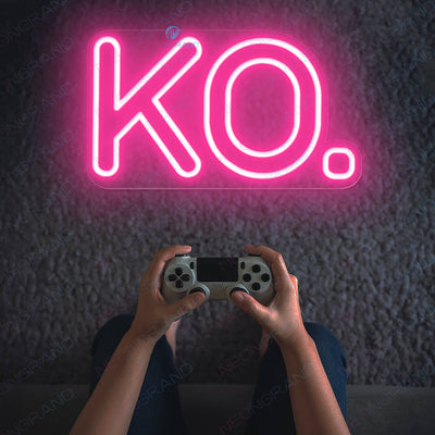 Gaming Neon Signs KO Game Led Light pink