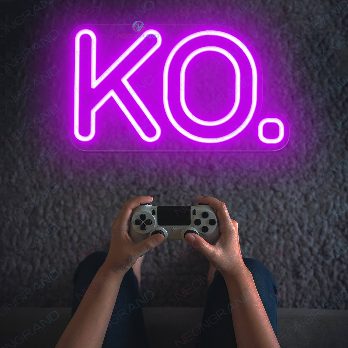 Gaming Neon Signs KO Game Led Light purple