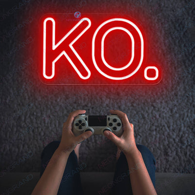 Gaming Neon Signs KO Game Led Light red