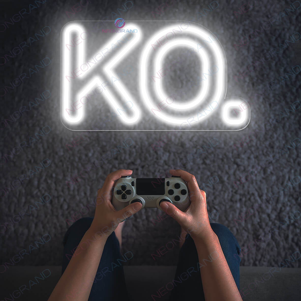 Gaming Neon Signs KO Game Led Light white