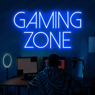 Gaming Zone Neon Sign Game Room Led Light blue