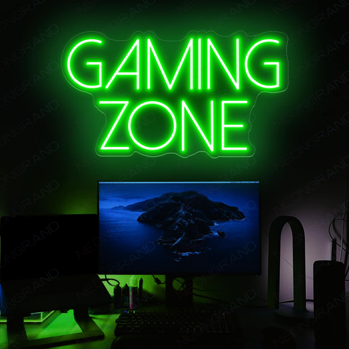 Gaming Zone Neon Sign Game Room Led Light green