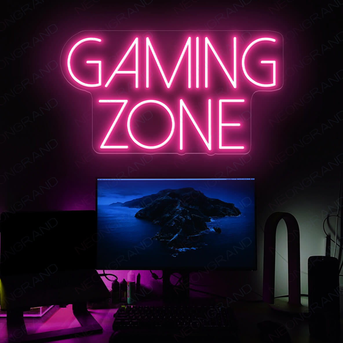 Gaming Zone Neon Sign Game Room Led Light pink