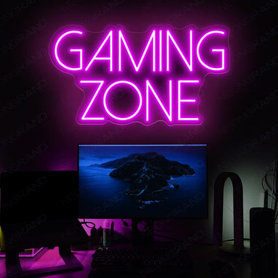 Gaming Zone Neon Sign Game Room Led Light purple