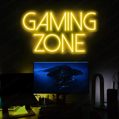 Gaming Zone Neon Sign Game Room Led Light yellow