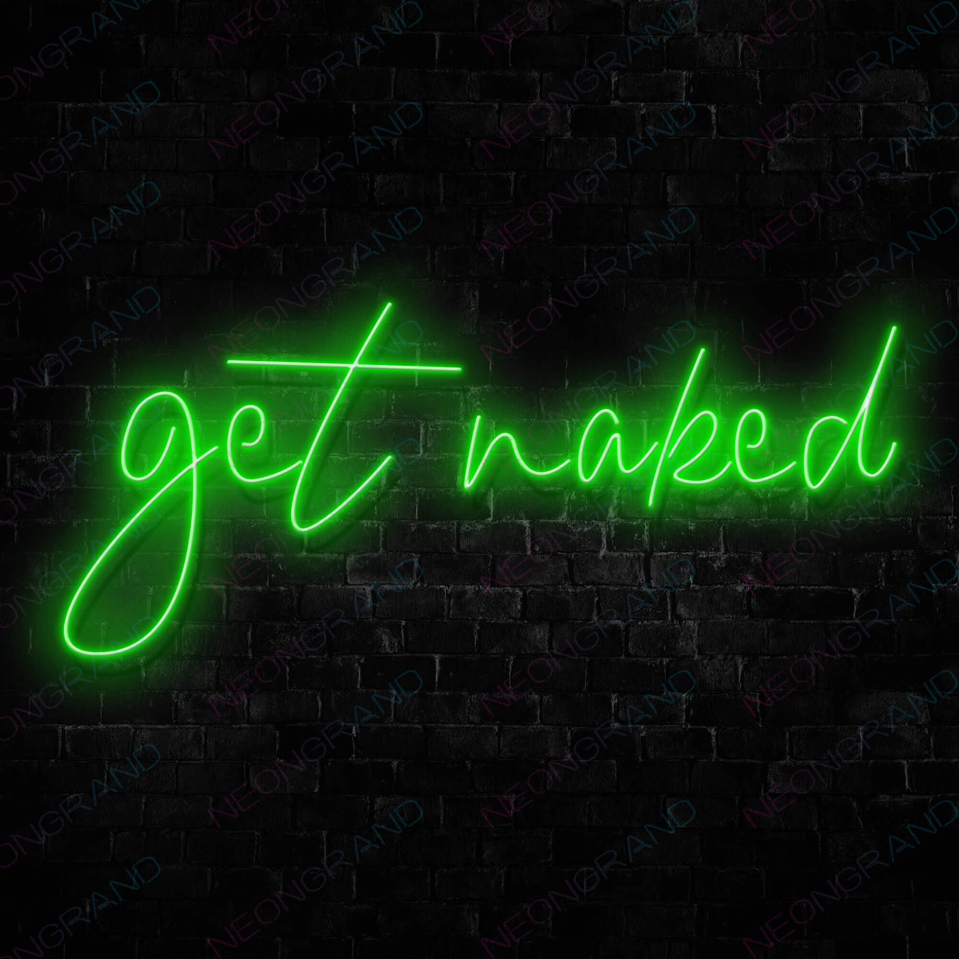 Get Naked Neon Sign green