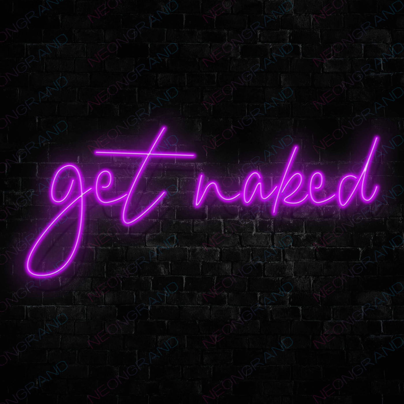 Get Naked Neon Sign purple