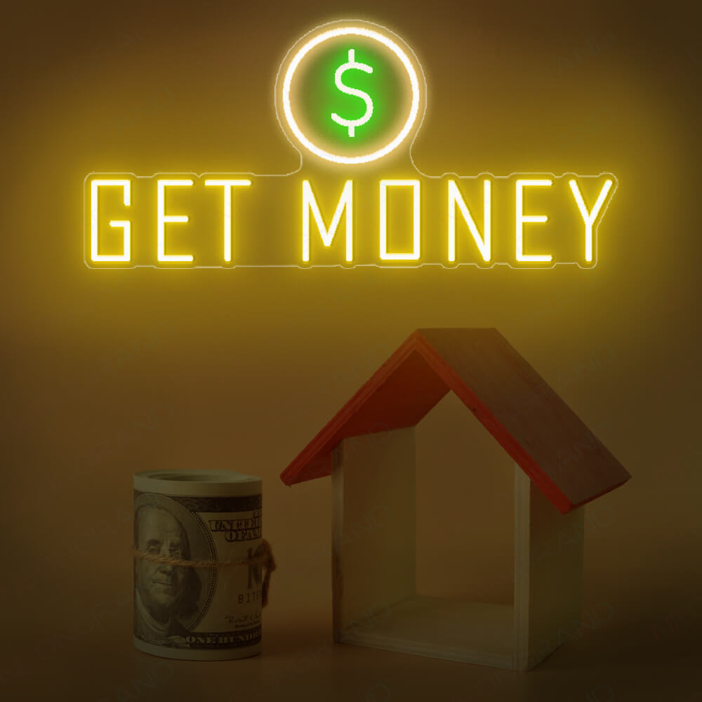 Get Money Neon Sign Bar Led Light yellow