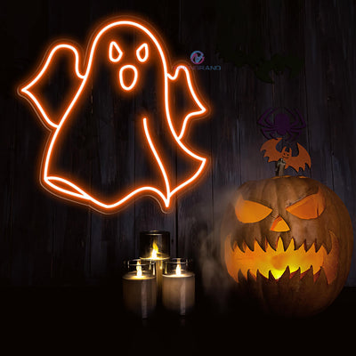 Ghost Neon Sign Halloween Led Light Orange