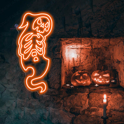 Ghost Neon Sign Halloween Neon Sign Skeleton Led Light orange