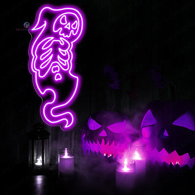 Ghost Neon Sign Halloween Neon Sign Skeleton Led Light purple