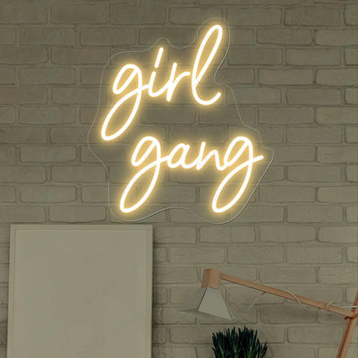 Girl Gang Neon Sign Girl Power Led Light gold yellow