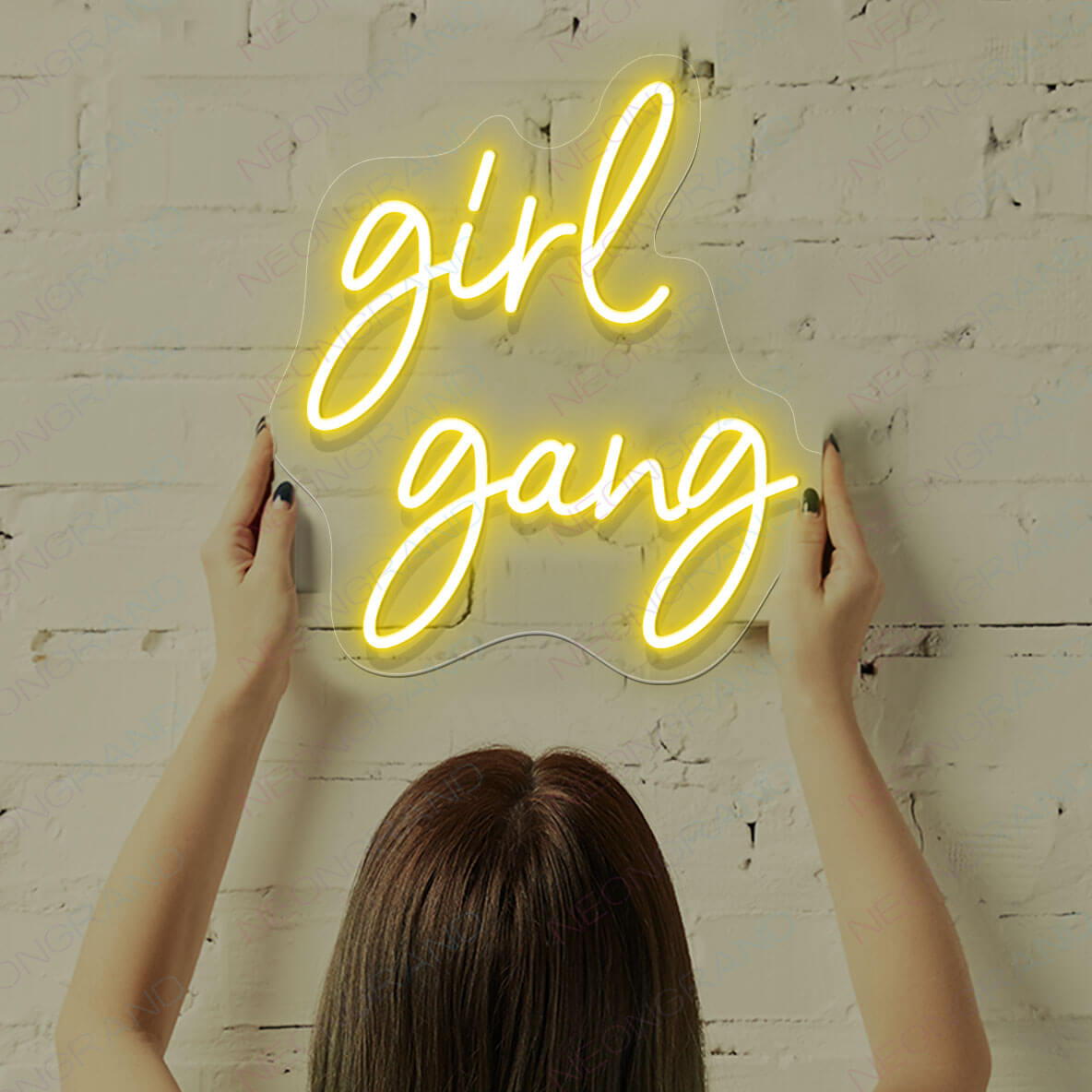 Girl Gang Neon Sign Girl Power Led Light yellow1