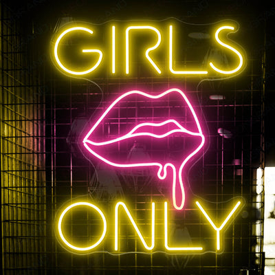 Girls Neon Sign Girl Only Party Led Light Neon Bar Signs yelllow 