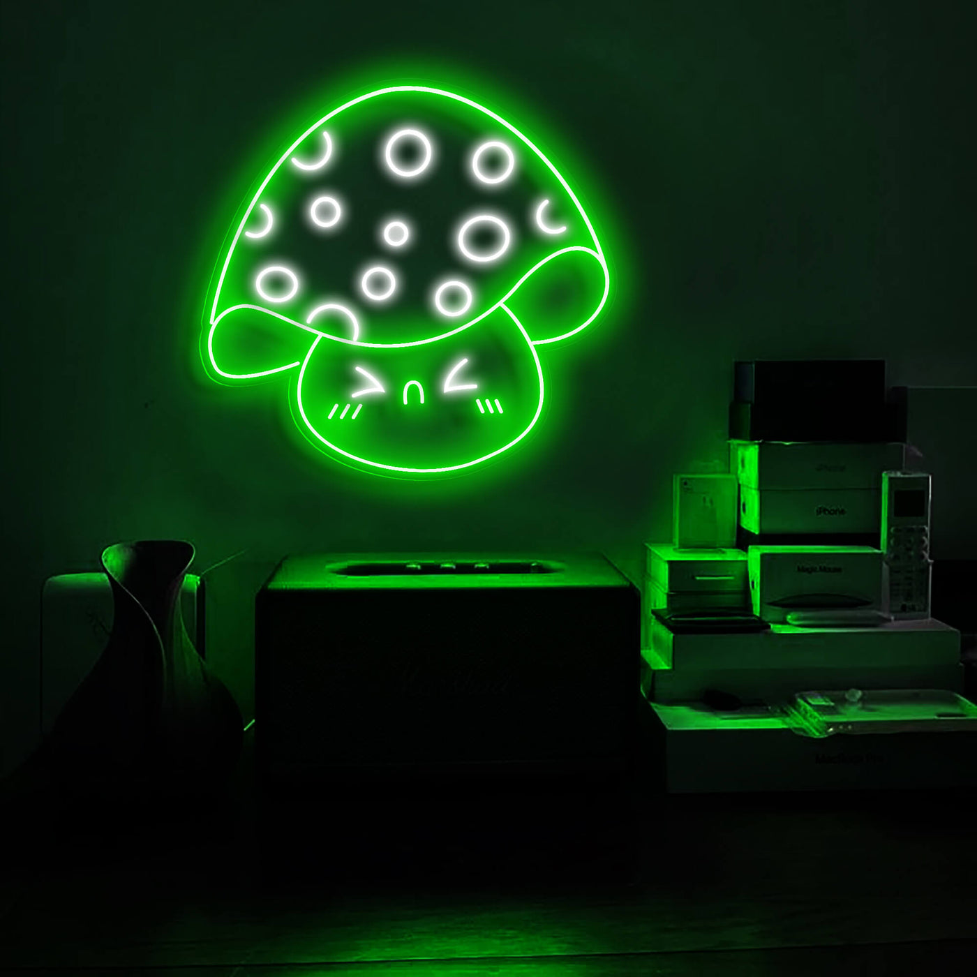 Glowing Mushroom Neon Sign Led Light green