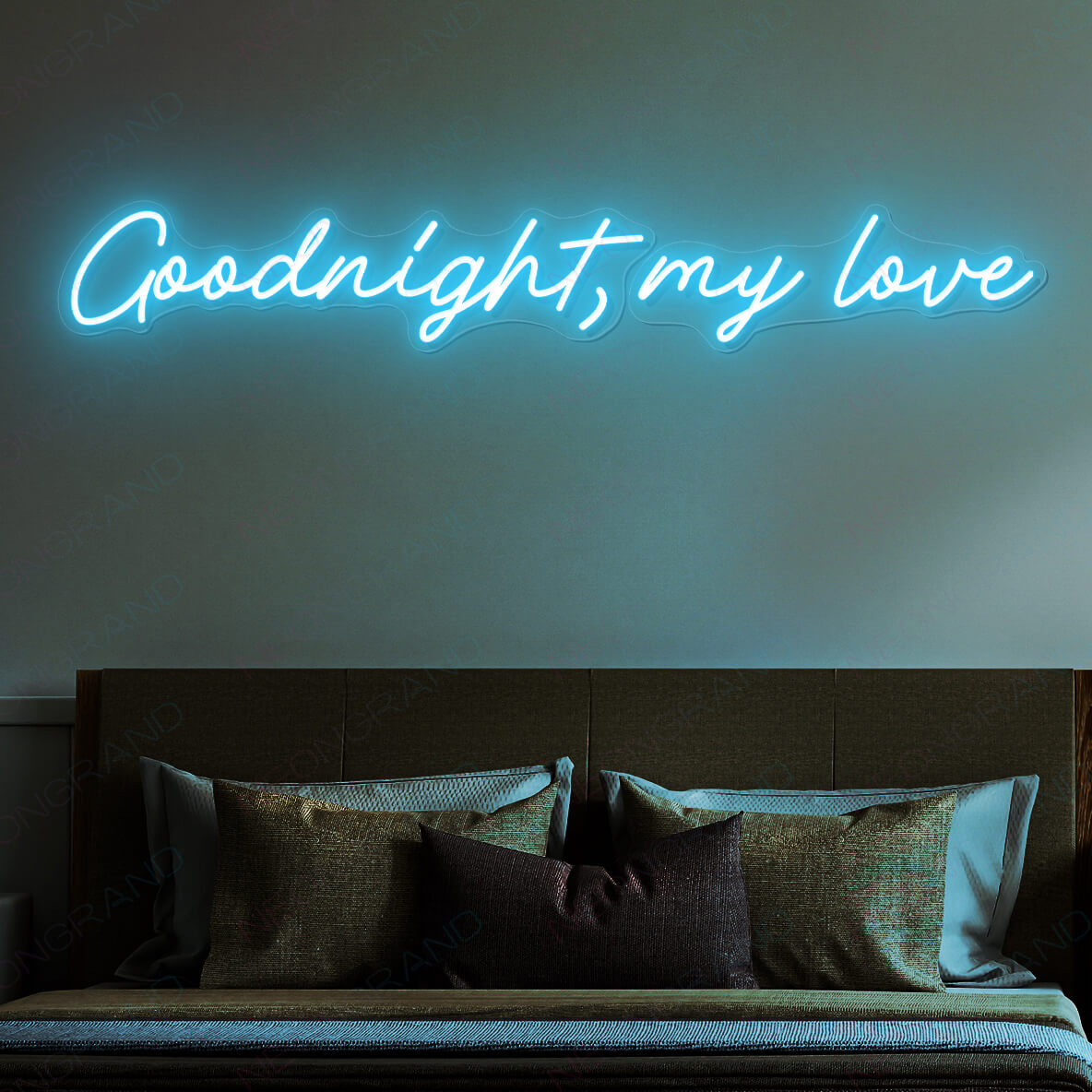 Goodnight My Love Neon Sign Goodnight Led Light light blue