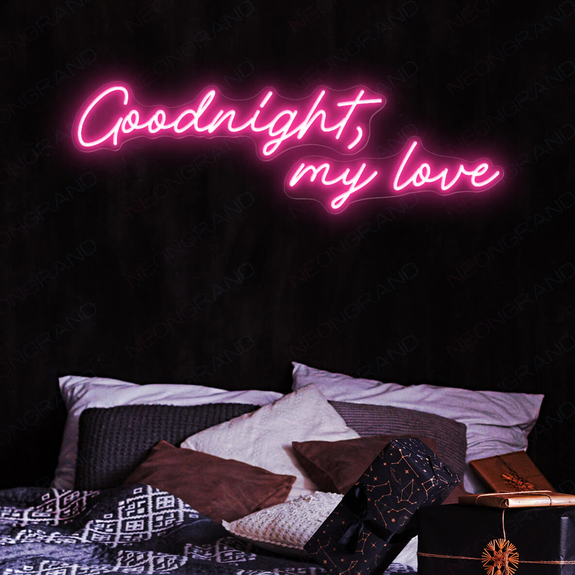 Goodnight My Love Neon Sign Goodnight Led Light pink