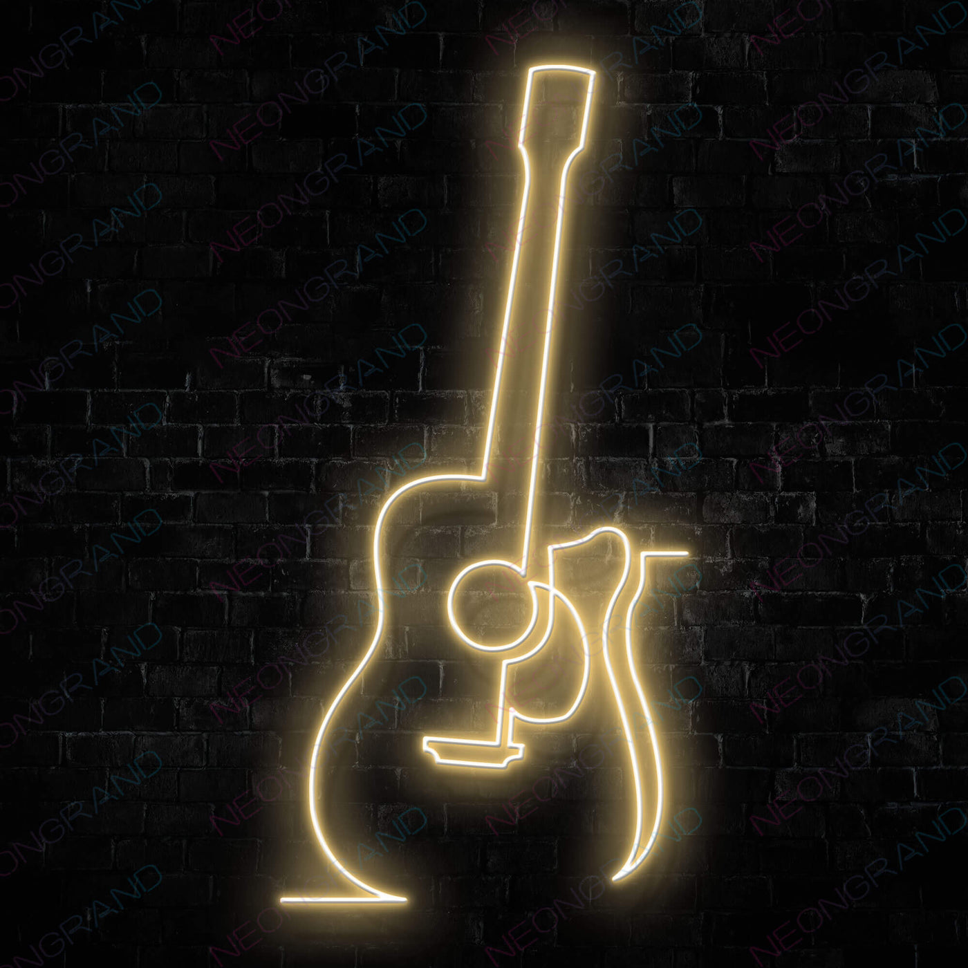 Guitar Neon Sign Music Led Light gold yellow