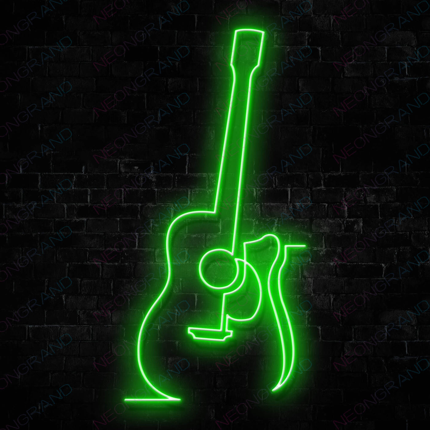 Guitar Neon Sign Music Led Light green