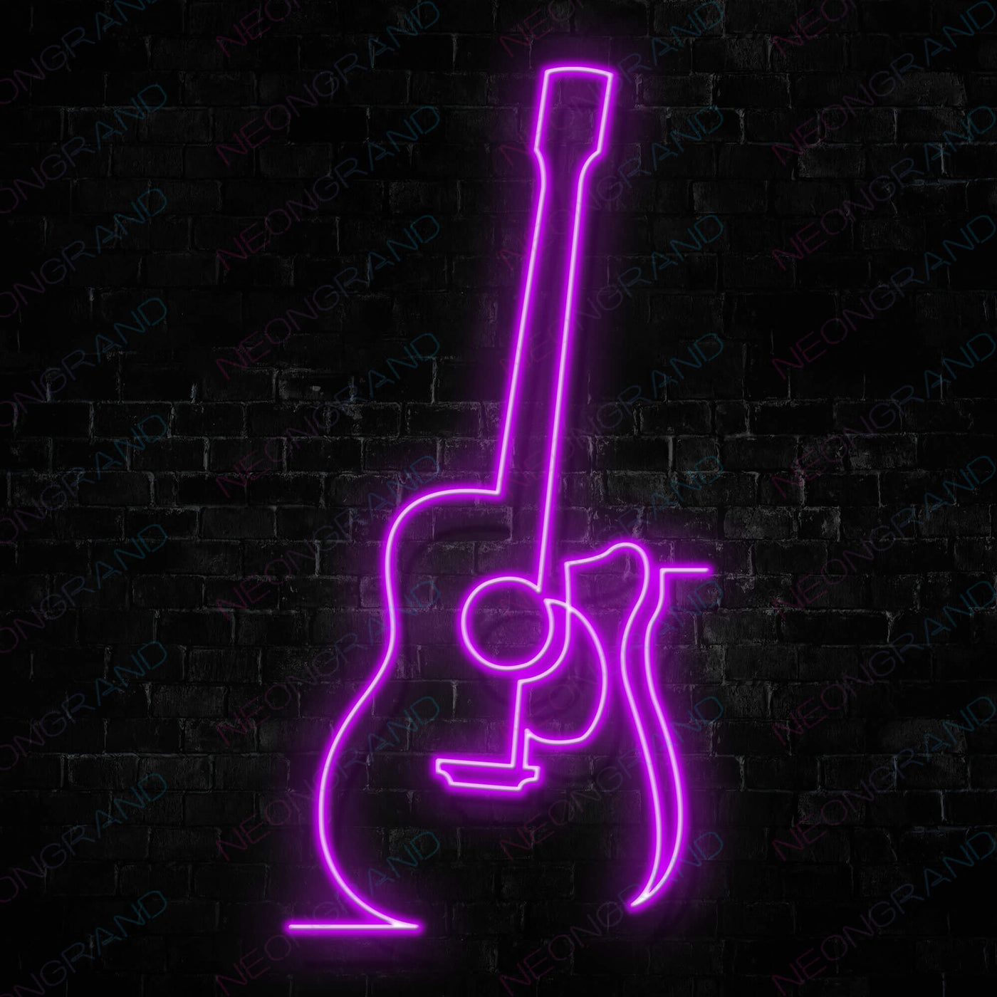 Guitar Neon Sign Music Led Light purple