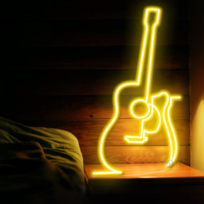 Guitar Neon Sign Music Led Light yellow