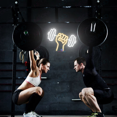 Gym Neon Sign Workout Led Light white