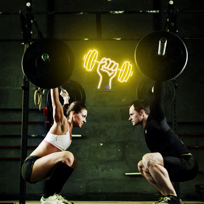 Gym Neon Sign Workout Led Light yellow