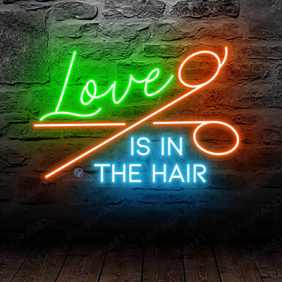 Hair Salon Neon Signs Business Led Light Love Is In The Hair green