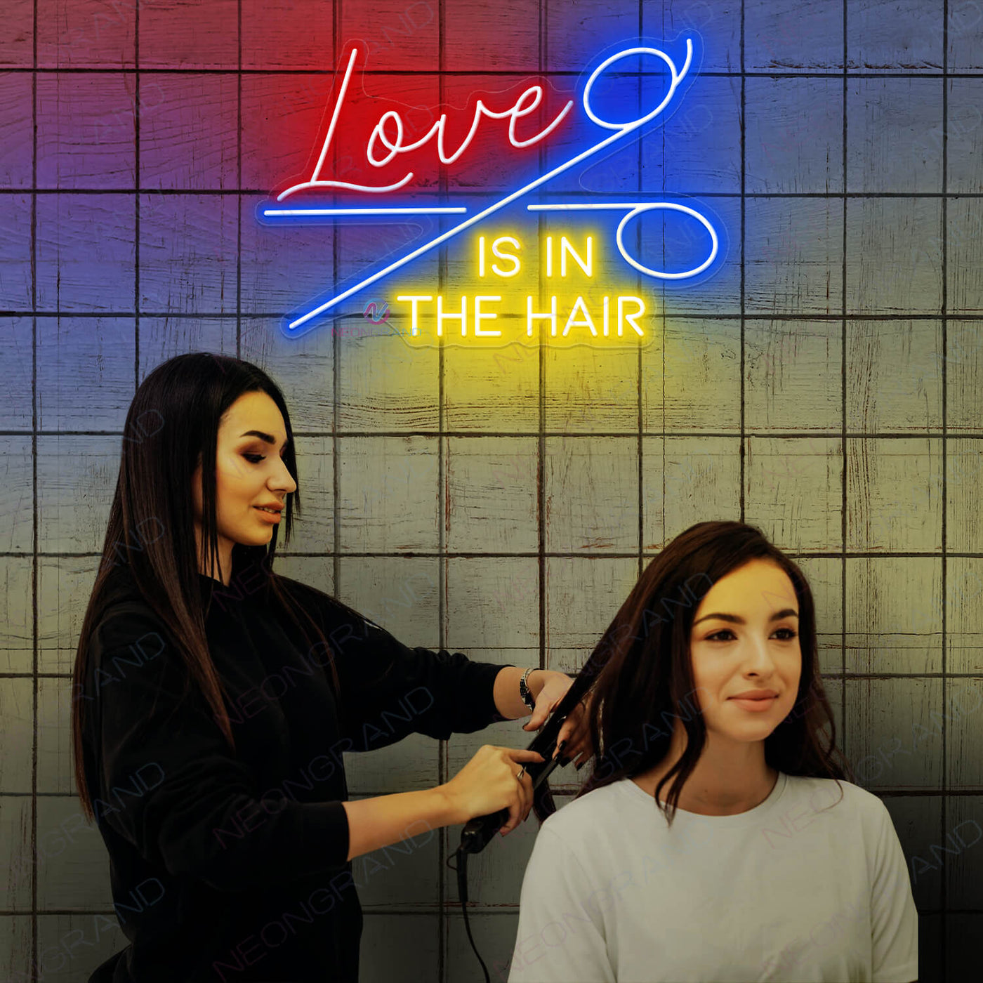 Hair Salon Neon Signs Business Led Light Love Is In The Hair red