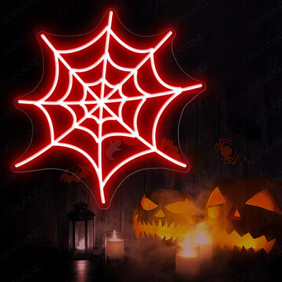 Halloween Neon Sign Spider Web Led Light red