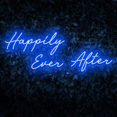 Happily Ever After Neon Sign Love Wedding Led Light blue