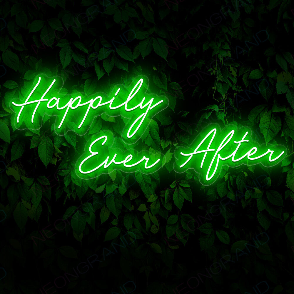 Happily Ever After Neon Sign Love Wedding Led Light green