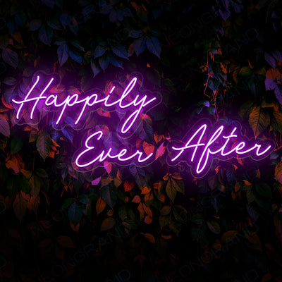 Happily Ever After Neon Sign Love Wedding Led Light purple