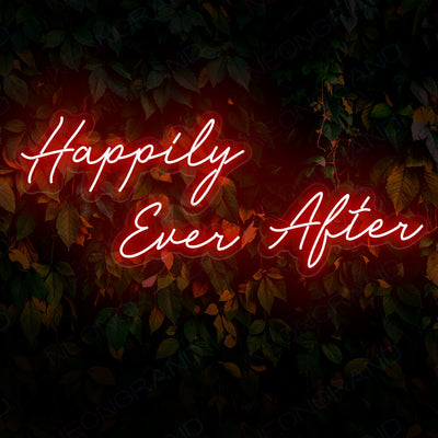Happily Ever After Neon Sign Love Wedding Led Light red