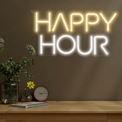 Happy Hour Neon Sign Inspiration Neon Sign Led Light gold yellow